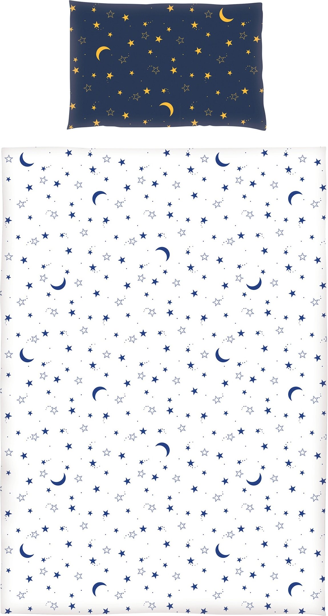 Bornino Home Bettwäsche Mond und Sterne 40x60 / 100x135 cm