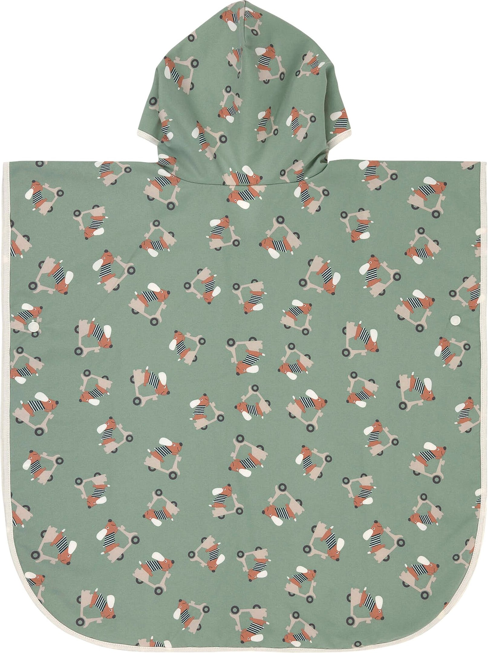 Lässig Wende-Badeponcho Dackel Roller gruen | mehrfarbig