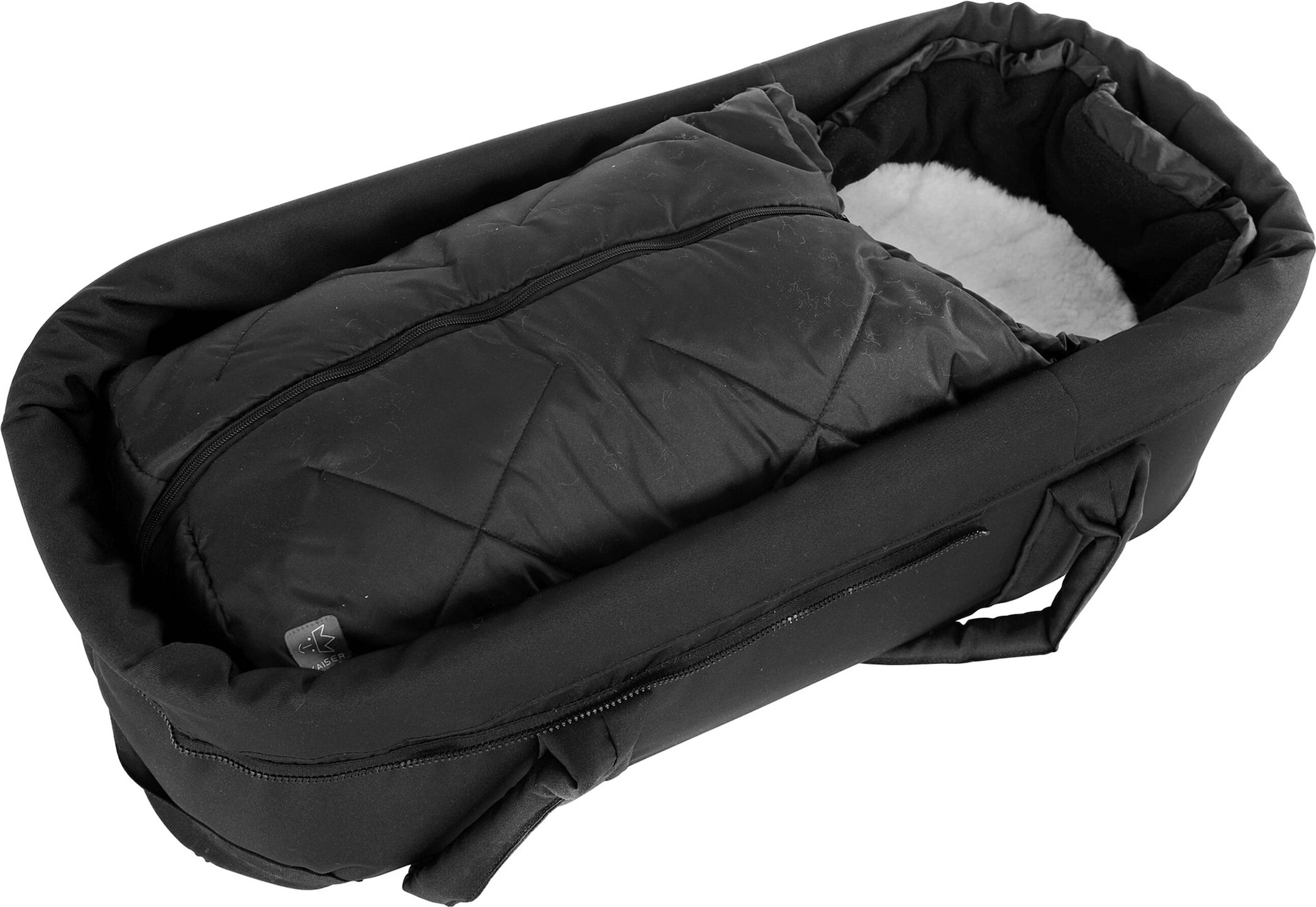 Kaiser Universal Winter-Fußsack mit Lammfelleinlage Little Sheepy für Babyschale, Tragewanne grau