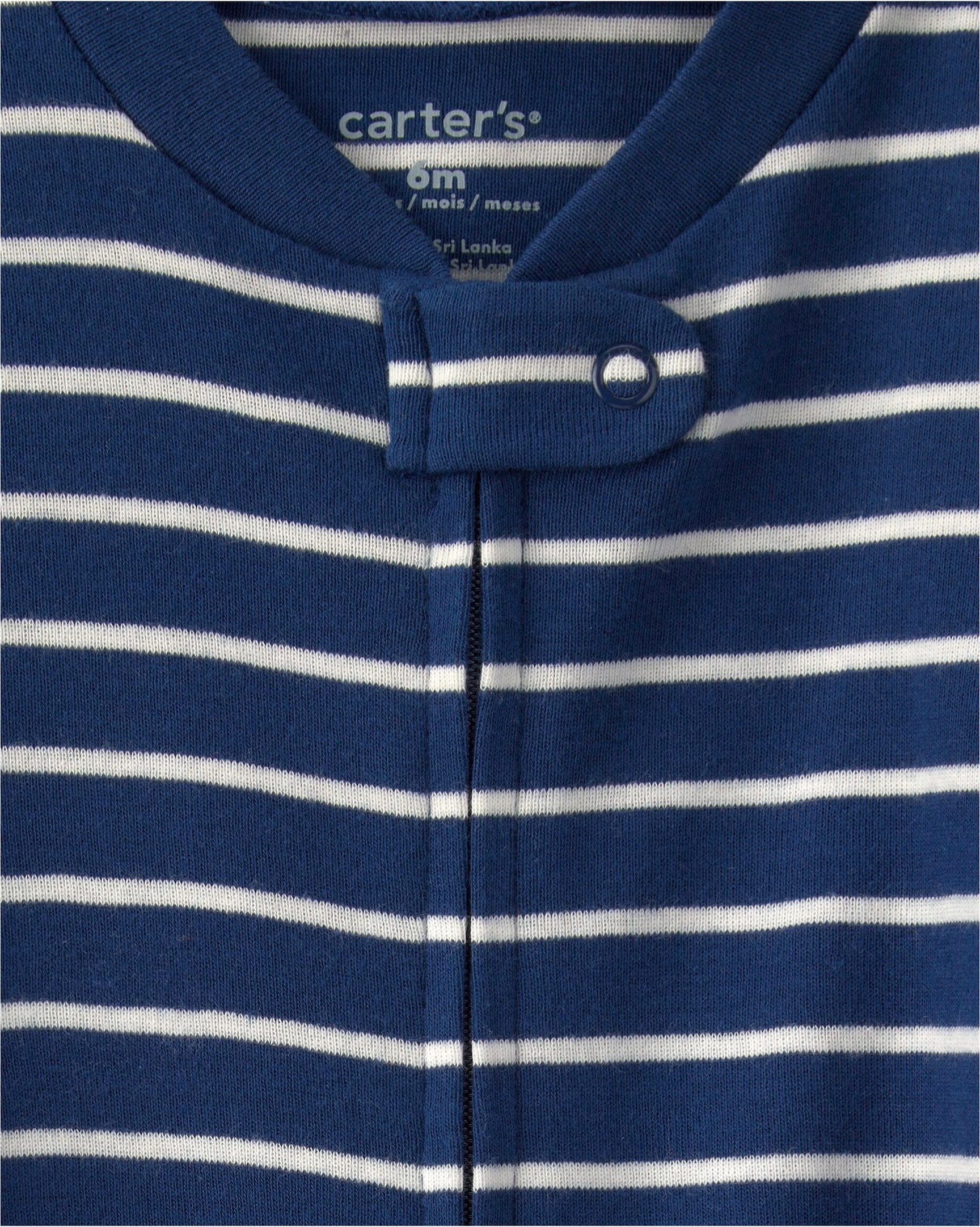 Carter's 2er-Pack Schlafoveralls mit Fuß Ozean Ringel Rippqualität