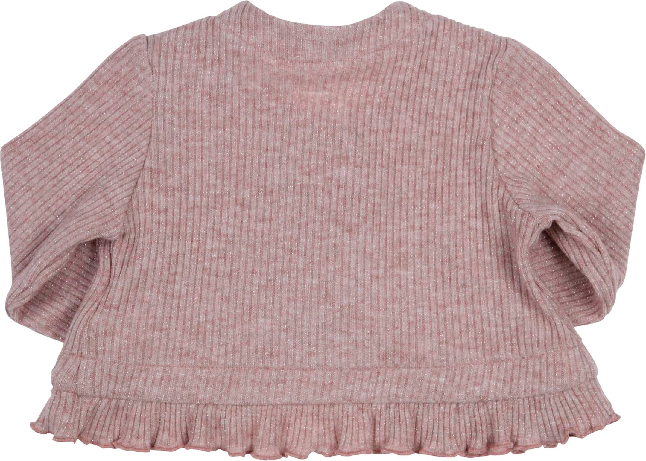 Gymp Strickjacke mit Lurex Rüschen Rippqualität