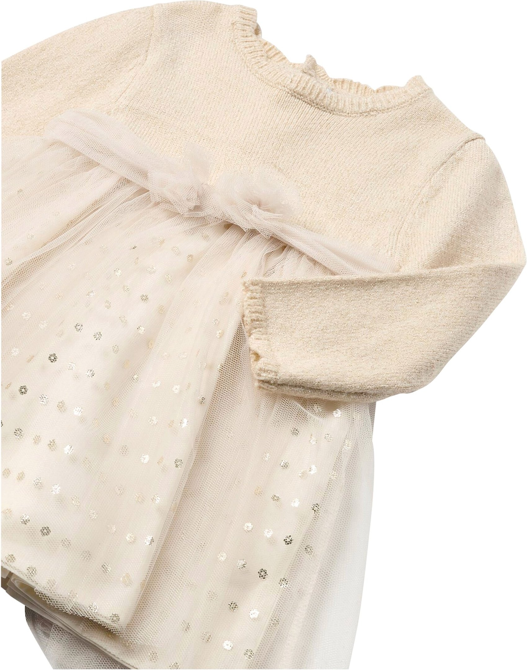 Mayoral Tüllkleid langarm 2in1 Strickpullover mit Tüllrock Pailletten