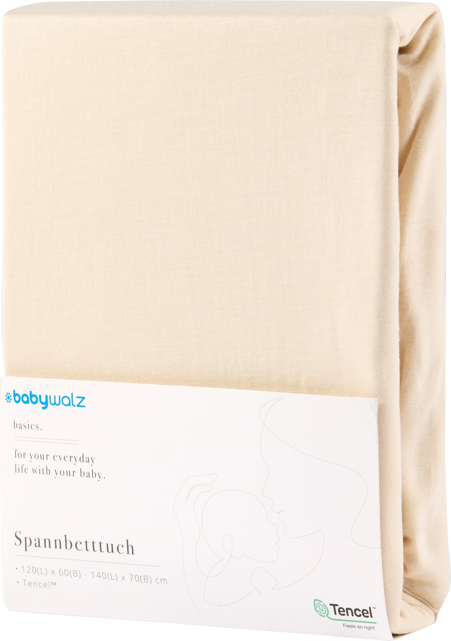 Baby-Walz Basics Spannbetttuch TENCEL™ 60x120 -70x140 cm