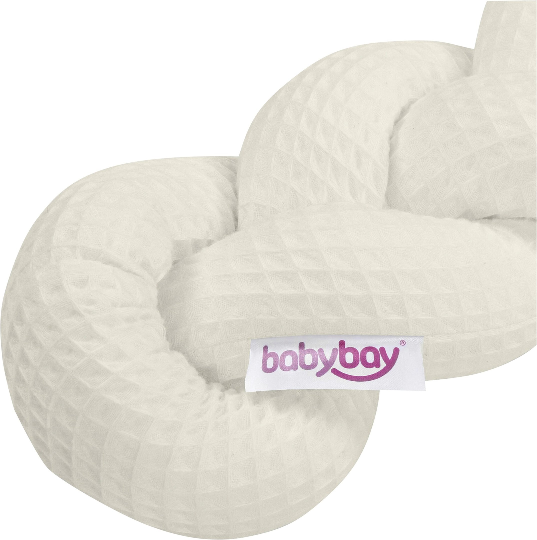 Thumbnail - Babybay® Nestchenschlange Waffelpiqué geflochten uni 280 cm
