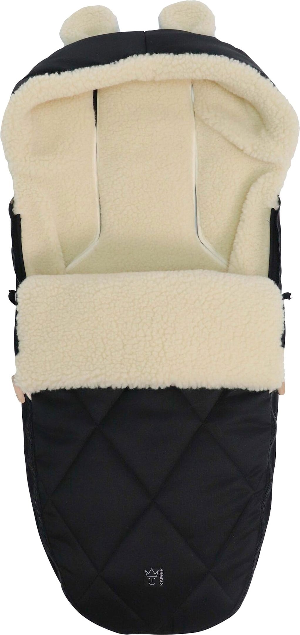 Kaiser Winterfußsack XL EARS WOOL schwarz