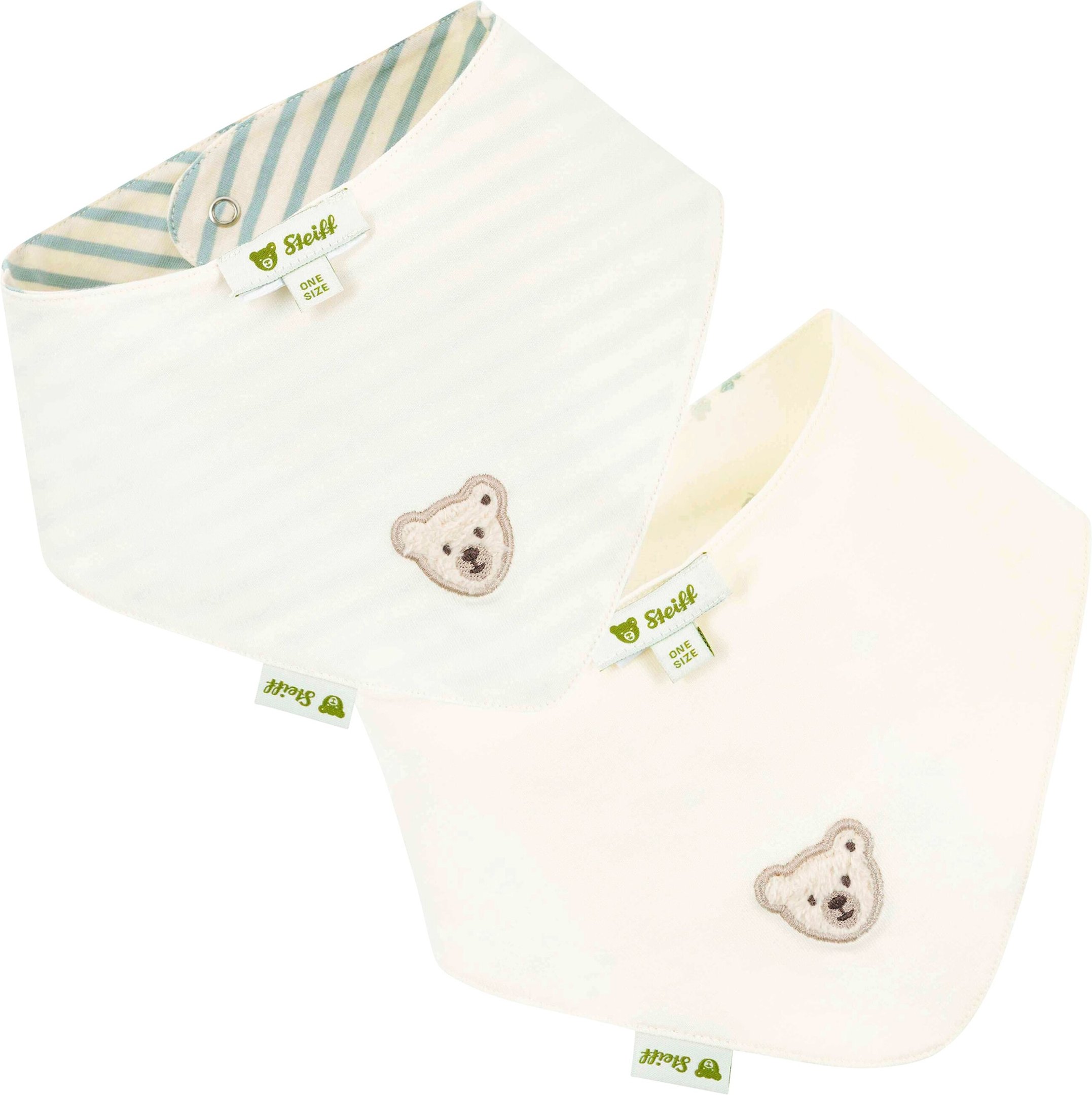 Steiff 2er-Pack Dreieckstücher Ringel Kleeblatt