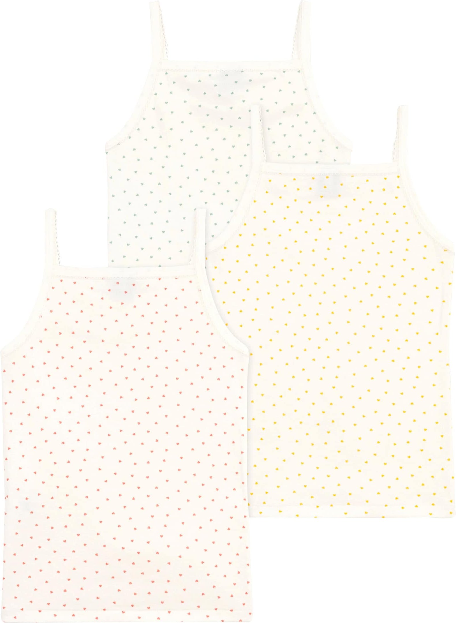 Petit Bateau 3er-Pack Unterhemden Herzen