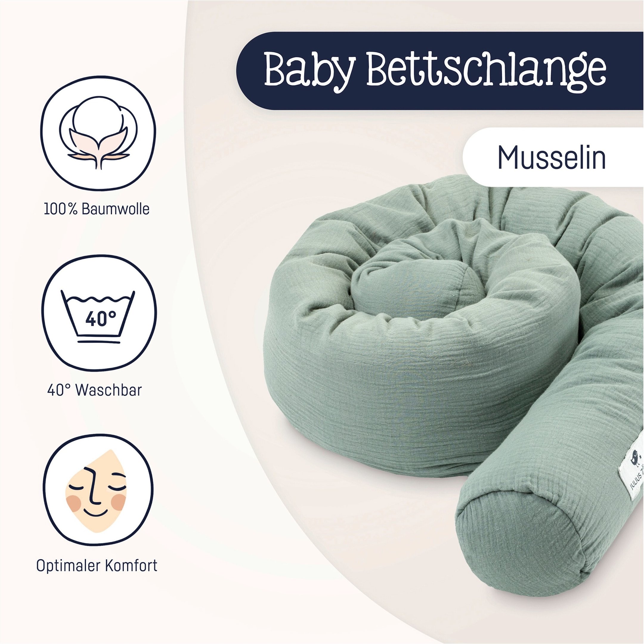 Julius Zöllner Bettschlange Musselin 180 cm