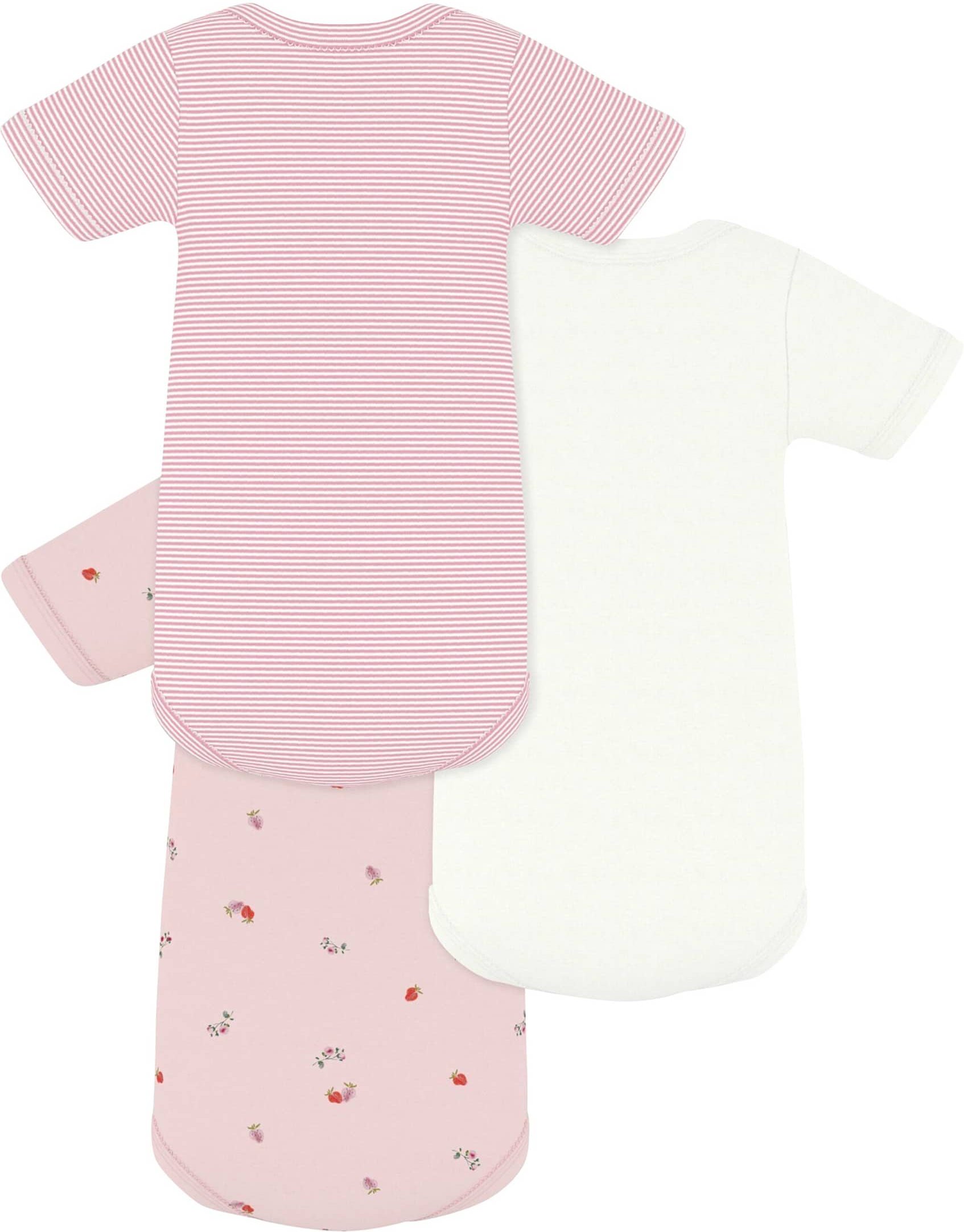 Petit Bateau 3er-Pack Bodys kurzarm Ringel Erdbeeren