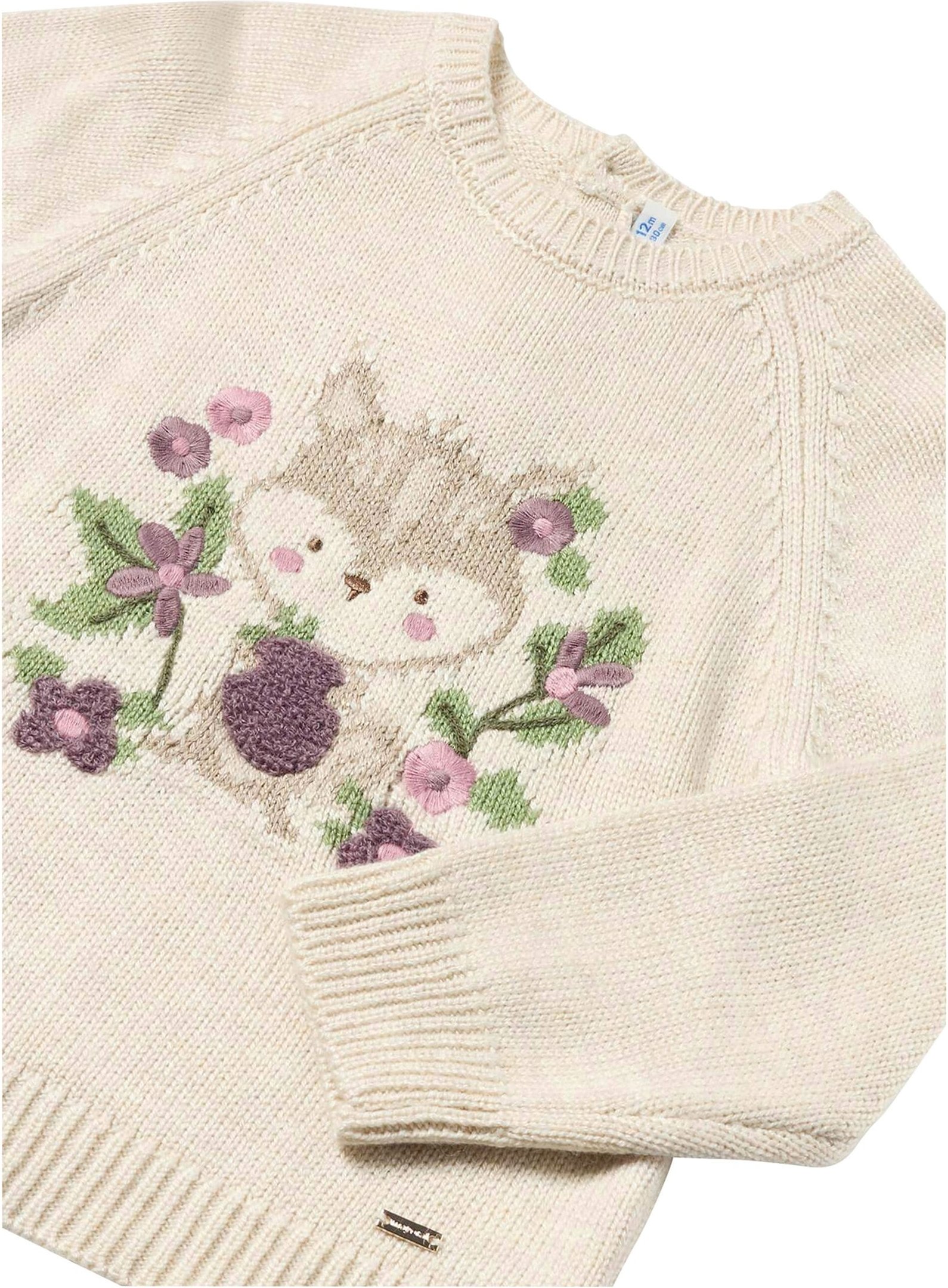 Mayoral Strickpullover Eichhörnchen Blumen