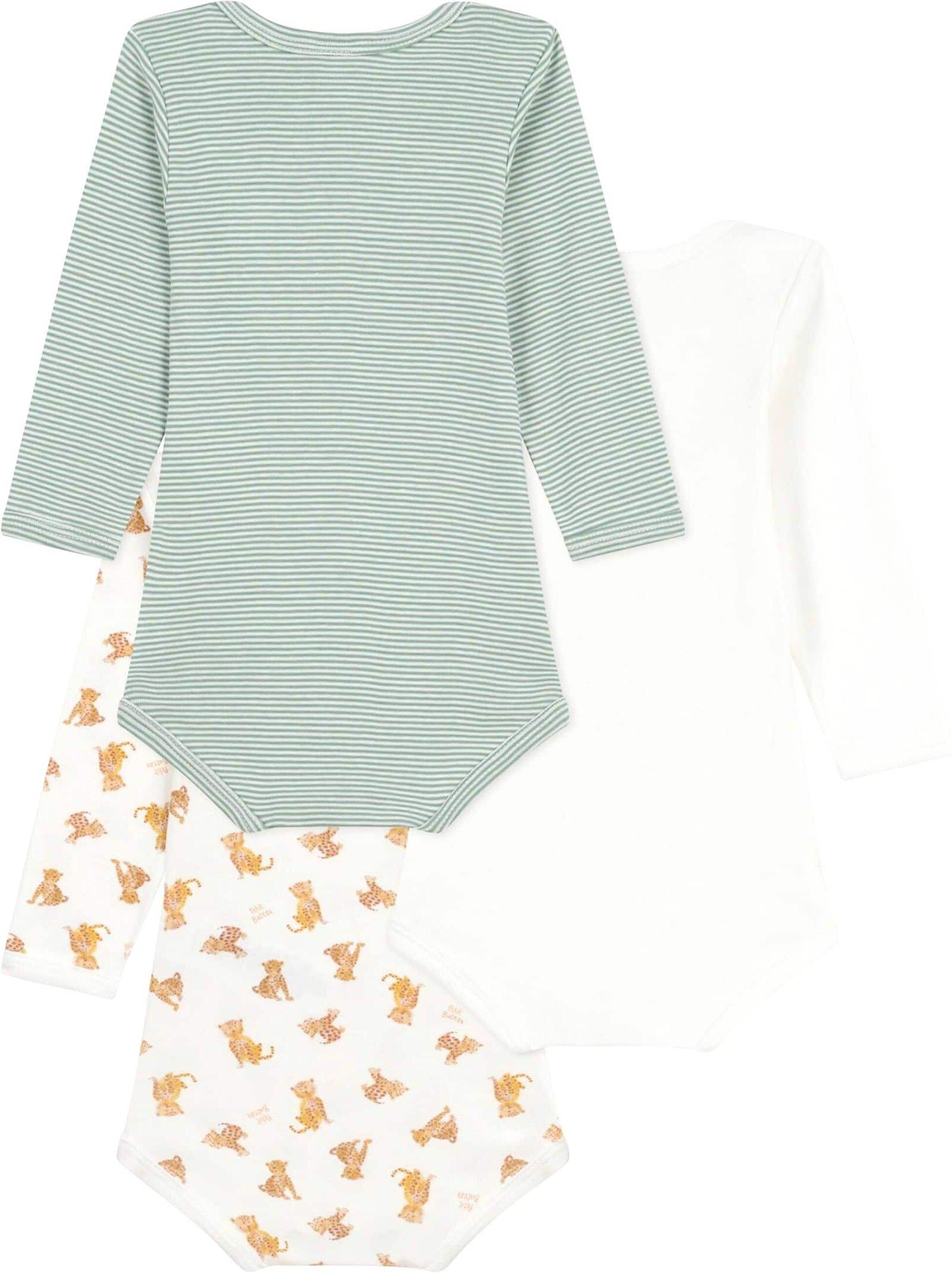 Petit Bateau 3er-Pack Bodys langarm Tiger Ringel