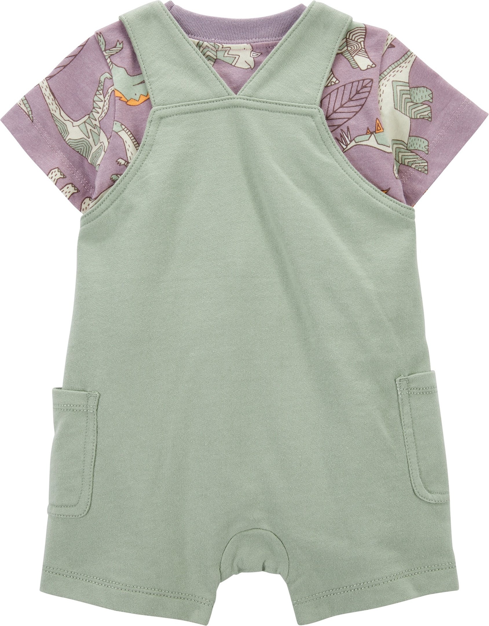 Carter's 2-tlg. Set T-Shirt und Latzhose kurz Dinos