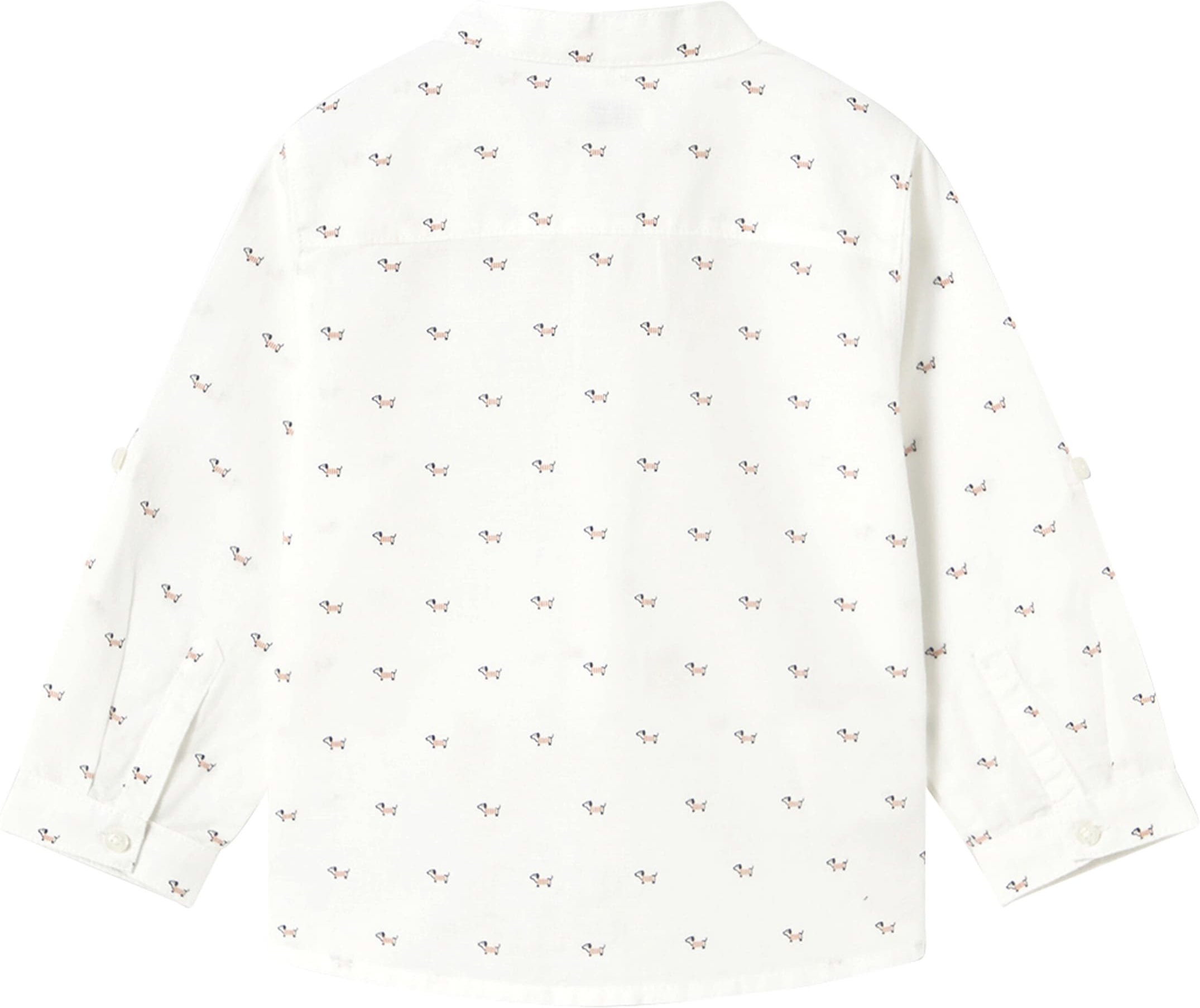 Mayoral Hemd langarm Stehkragen Leinenanteil Hunde