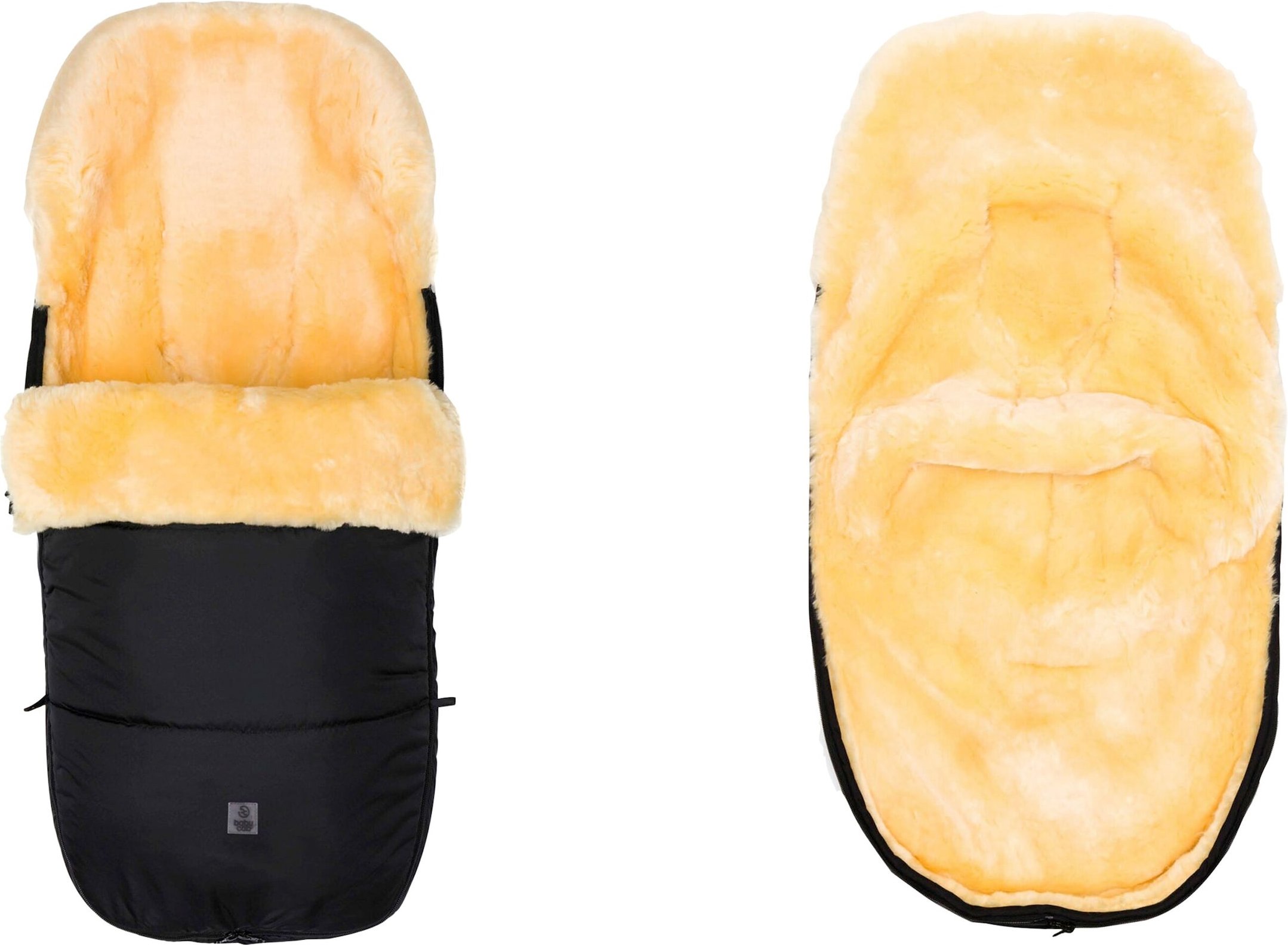 Babycab Lammfell-Fußsack Skaidi für Kinderwagen, Buggy schwarz