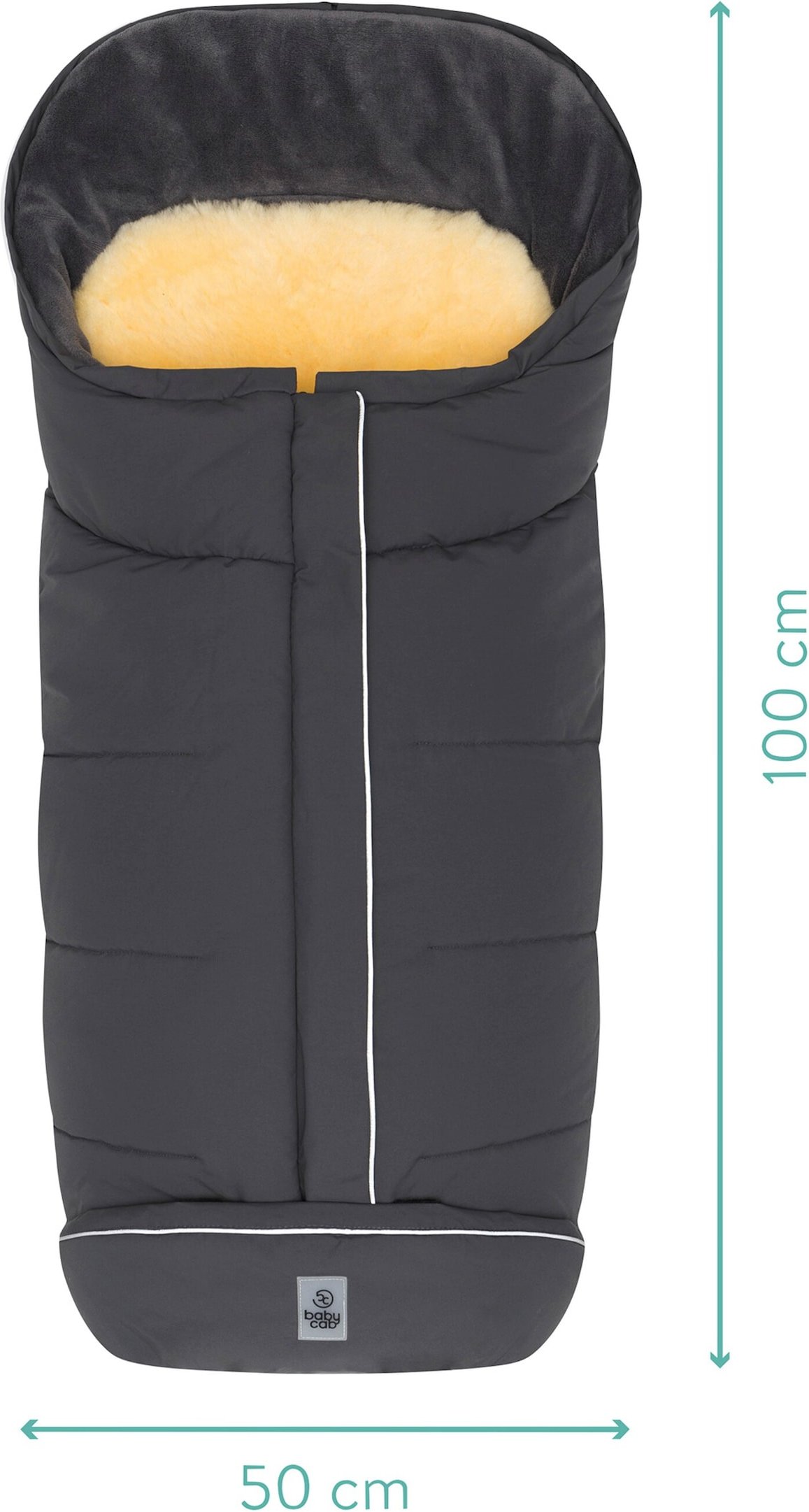 Babycab Lammfell-Fußsack Inari für Kinderwagen, Buggy grau