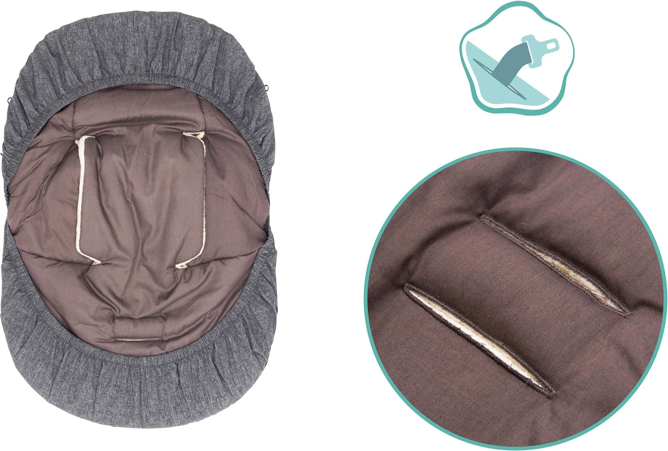 Babycab Winterfußsack Naryn für Tragewanne, Babyschale grau