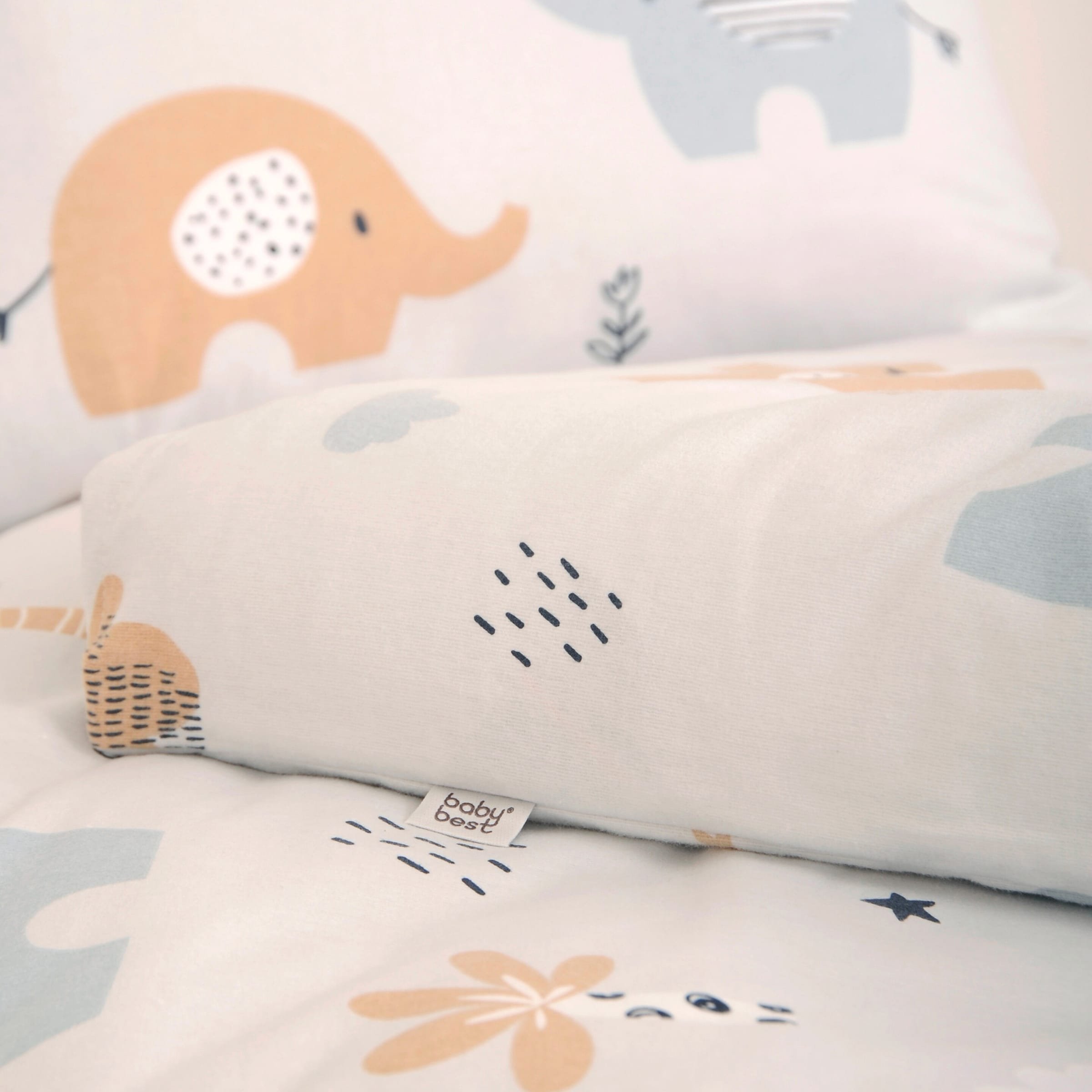 Baby Best Flanell Wende-Bettwäsche Elephants 40x60 / 100x135 cm