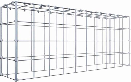 Thumbnail - Gabiona Gabione, silbergrau, Maschenweite 10 cm x 10 cm, C-Ring - silberfarben