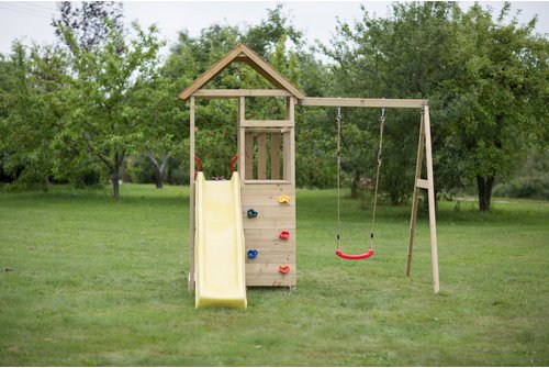 WENDITOYS Kletterspielturm »Pelikan«, BxHxT: 270 x 270 x 280 cm, natur - braun