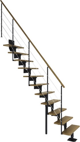 Thumbnail - DOLLE Mittelholmtreppe, Metall, 11 Stufen, max. Geschosshöhe - grau