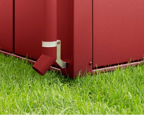 Ecostar Fallrohr, Länge: 193,6 cm, Metall, für Gerätehaus - rot