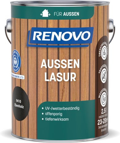 RENOVO Aussenlasur, wb 2,5L ebenholz wasserbasiert - braun