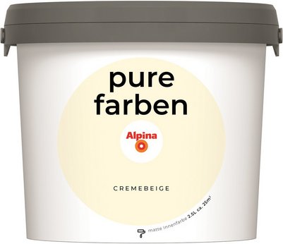 ALPINA Wandfarbe »Pure Farben«, Cremebeige, 2,5L, matt