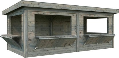 PALMAKO Marktstand »Lenna Set 312«, B x H x L: 588 x 245 x 300 cm, Grau, tauchgrundiert