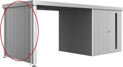 BIOHORT Seitenwand »Neo«, BxL: 2030 x 43 mm, feuerverzinkt/Polyamid-einbrennlackiertes Stahlblech - silberfarben