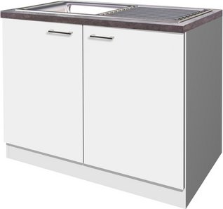 Flex-Well Spülenunterschrank »Lucca«, Anschlagrichtung: links/rechts, melaminbeschichtete Spanplatte - weiss