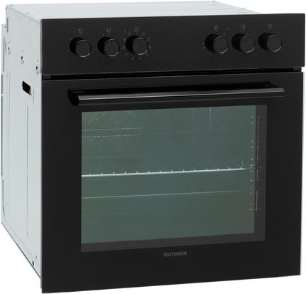 TELEFUNKEN Einbau-Herd-Set »ECHS65A-B2«, 65 Liter, Backofen mit Glaskeramik-Kochfeld, 10 Betriebsarten, schwarz