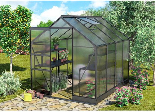 VITAVIA Gewächshaus »Apollo«, 5 m², Kunststoff/Aluminium, winterfest - grau