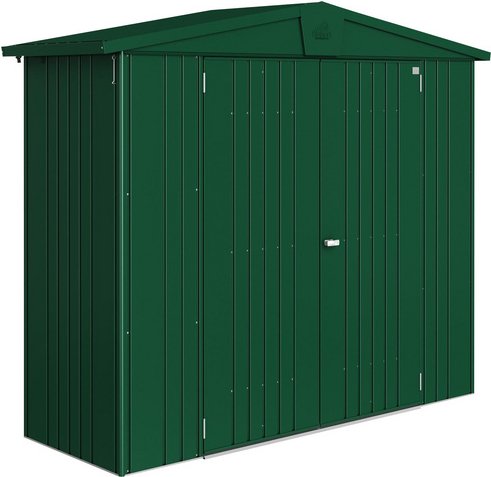 BIOHORT Gerätehaus »Europa«, Stahl, BxHxT: 244 x 203 x 84 cm (Außenmaße inkl. Dachüberstand) - gruen