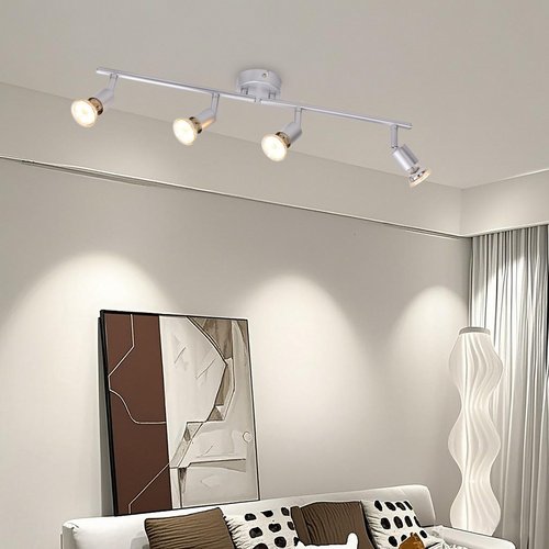 CASAYA Spotstrahler »Silbra«, 4-flammig, GU10, ohne Leuchtmittel, Metall, silbergrau - silberfarben