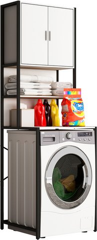 VCM Waschmaschinenschrank »Edino«, BxHxT: 64 x 189 x 48 cm - weiss