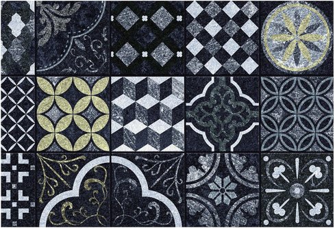 mySPOTTI Tischset »Piastella«, rechteckig, Kunstleder, grau/schwarz/goldfarben