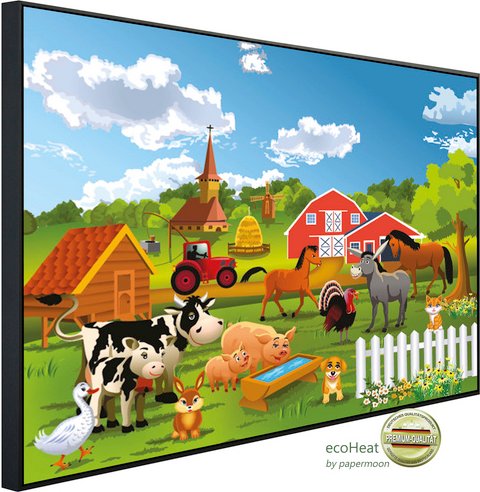 papermoon Infrarotheizung »EcoHeat - Bauernhof, Bauernhof«, Matt-Effekt - bunt