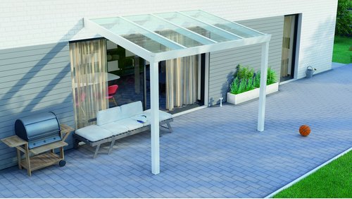 GARDENDREAMS Terrassenüberdachung »Legend«, BxT: 300 x 200 cm, weiß / RAL9016, Glasdach - weiss