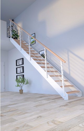 STARWOOD Systemtreppe »Kos«, Metall, 15 Stufen, max. Geschosshöhe 320 cm - braun