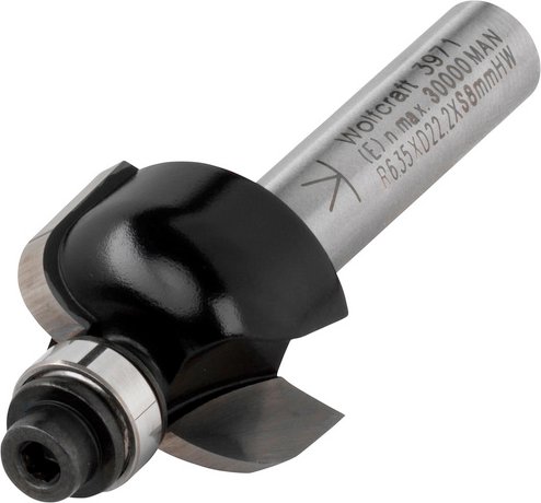 WOLFCRAFT Halb-Hohlkehl-Fräser, 8 mm Schaft, Metall - silberfarben