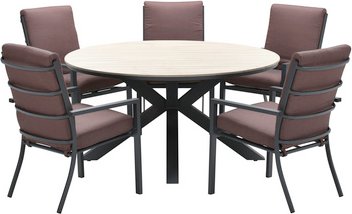 GARDEN IMPRESSIONS Gartentisch »Edison«, rund, Kunststoff/Aluminium, grau/braun - grau | braun