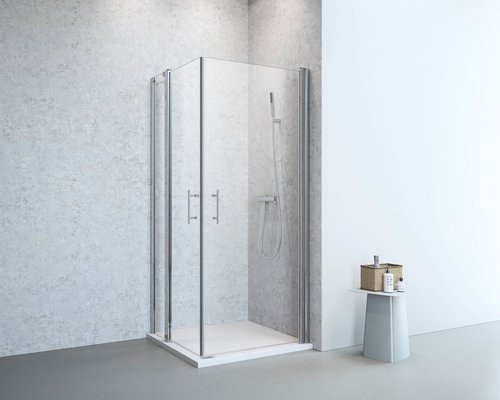 GEO Pendeltür, Höhe: 195 cm, edelsilber, Scheibenstärke: 6 mm - silberfarben