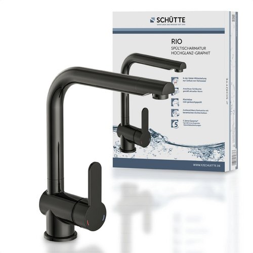 Thumbnail - SCHÜTTE Spültischarmatur »Rio«, Messing, glänzend, ⅜" und ½" - silberfarben