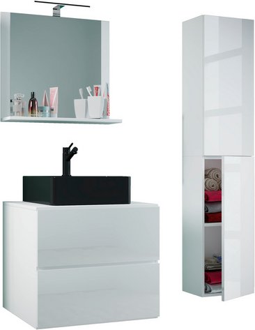 VCM Waschplatz-Set »Lendas«, 4-tlg., 60 cm, weiß - weiss