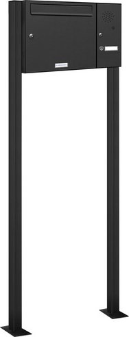 AL BRIEFKASTENSYSTEME Briefkasten, Parteien: 1, Freistehend, BxHxT: 61,1 x 150 x 11,6 cm - grau