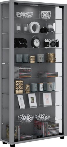 VCM Vitrine »Lumo Maxi«, BxH: 59 x 113 cm, Holzwerkstoff/Glas - silberfarben