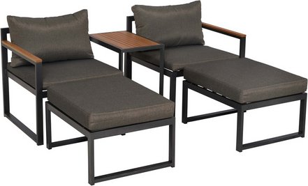 MERXX Loungeset »Lindos«, 3 tlg., 4 Sitzplätze, Aluminium - grau