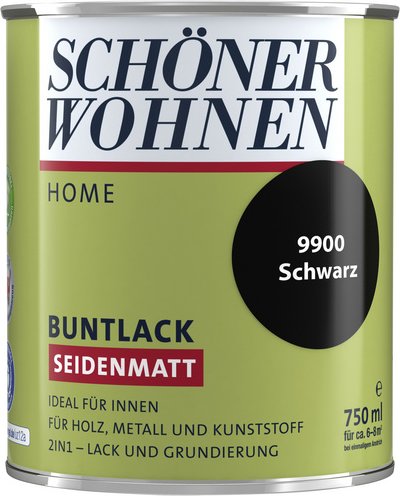 SCHÖNER WOHNEN FARBE Buntlack »DurAcryl seidenmatt«, schwarz , seidenmatt