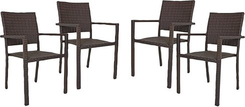 GARDEN PLEASURE Stapelstuhl »MALAGA«, BxH: 55 x 80 cm, Aluminium/Kunststoffgeflecht - braun