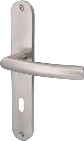 ALPERTEC Langschild-Garnitur, LxB: 235 x 40 mm, mit BB-Lochung - silberfarben